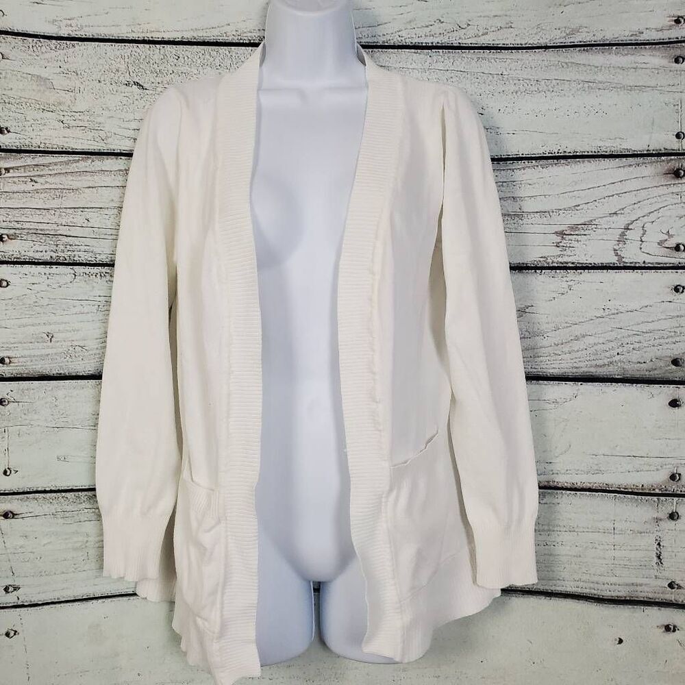 Zenana Outfitters Cream Open Front Knit Cardigan Size S